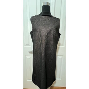 NWT Tommy Hilfiger Sleeveless Gold Metallic and Black Dress A2IN2ZHA Size 12